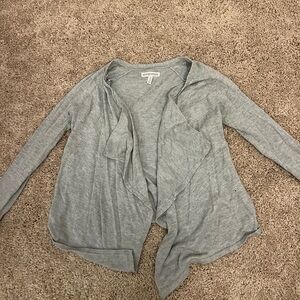 Gray Open Front Sweater